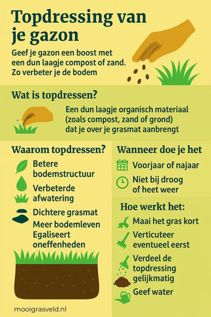 Topdressing van je gazon? Deze infographic bevat alles dat je moet weten